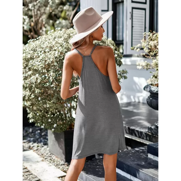 Ekouaer Womens Racerback Sleeveless NightgownAgrey