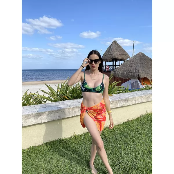 Ekouaer Womens Sarong Swimsuit Cover Ups Bathing Suit Coverups Chiffon Beach Wrap Skirts S3XLBPrint color Pat26