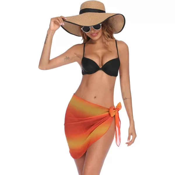 Ekouaer Womens Short Sarongs Beach Wrap Sheer Bikini Wraps Chiffon Cover Ups for Swimwear S3XLChiffonBPrint color Bpat22