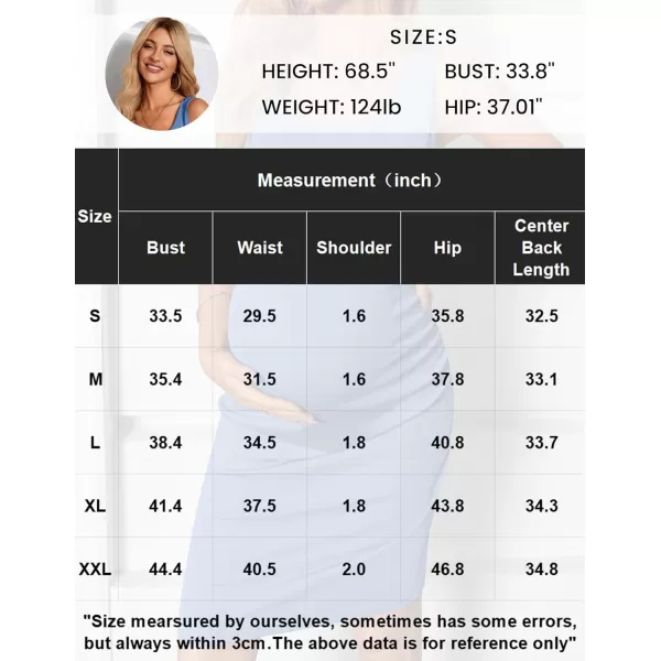 Ekouaer Womens Summer Maternity Dress Side Ruching Sleeveless Bodycon Dress Cute Pregnancy Dress SXXLBlack