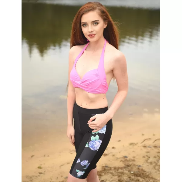 Ekouaer Womens Swim Capris UV Board Shorts Rash Guard Swimsuit Pants Swimwear SXXLBlackpattern 2