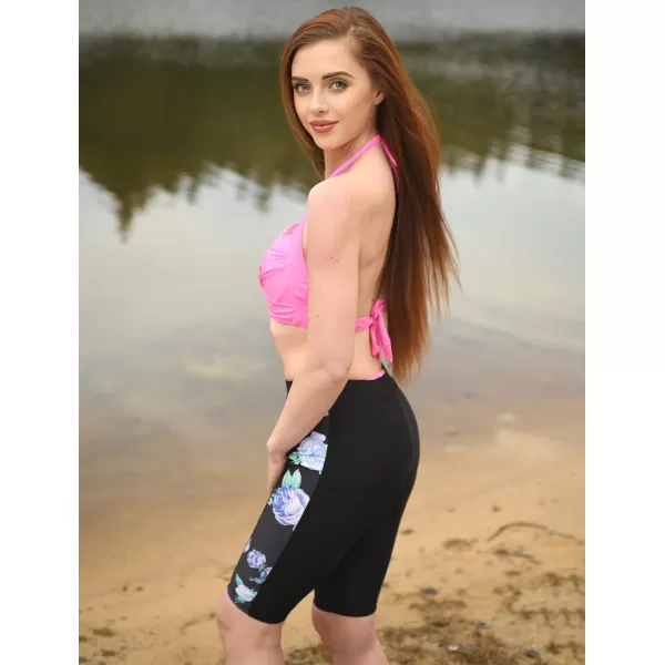 Ekouaer Womens Swim Capris UV Board Shorts Rash Guard Swimsuit Pants Swimwear SXXLBlackpattern 2