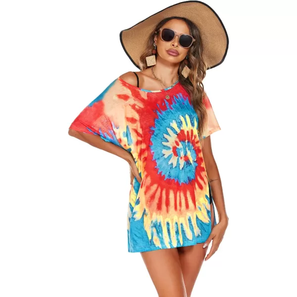 Ekouaer Womens Swimsuit Beach Cover Up Short Sleeve Cover Ups for Swimwear Bathing Suit Coverups SXXXLMulticolor 3