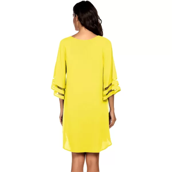 Ekouaer Womens Swimsuit Cover Up 34 Bell Sleeve Beachwear Coverups Deep VNeck Bikini Beach Dress S3XLY