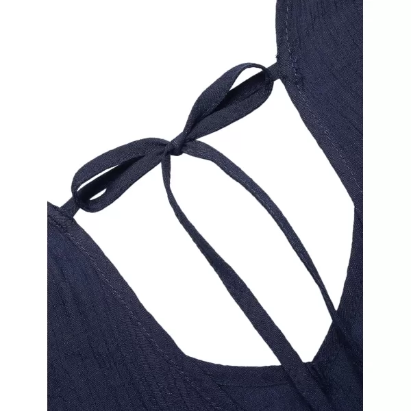 Ekouaer Womens Swimsuit Cover Ups Ruffle Coverups Tie Back Bathing Suit Covers Loose Swimwear XS3XLNavy