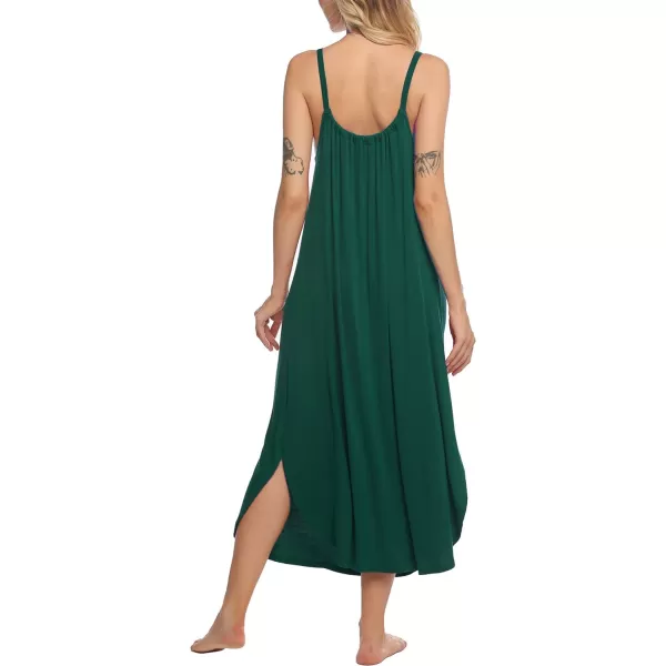 EkouaernbspWomensnbspSoft Sleeveless LongnbspNightgownsDark Green