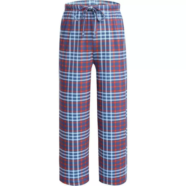 Ekouaer Boys Pajama Pants Long Sleep Pants Soft Elastic Waist Pajama Bottoms Plaid Lounge Pants with 2 Pockets 414 YearsBlue Purple Plaid