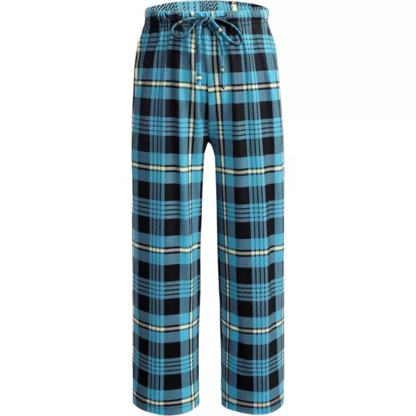 Ekouaer Boys Pajama Pants Long Sleep Pants Soft Elastic Waist Pajama Bottoms Plaid Lounge Pants with 2 Pockets 414 YearsBlue Yellow Plaid