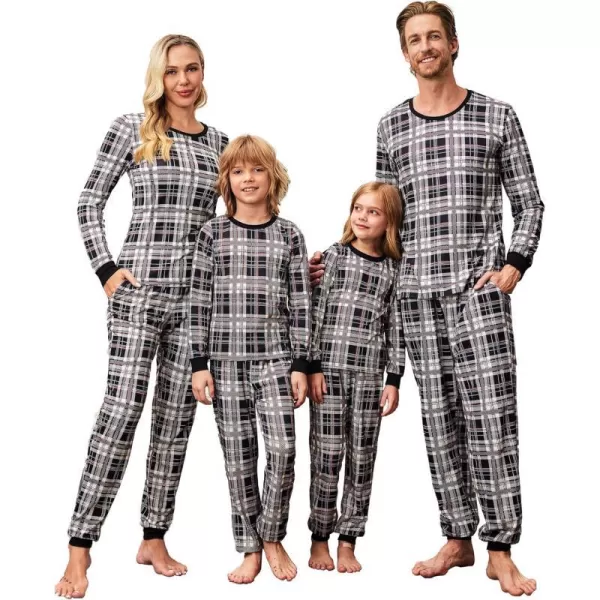 Ekouaer Christmas Pajamas for Family Matching Pjs Long Sleeve Plaid Sleepwear Holiday Xmas Loungewear with PocketsKids Pattern9colorful Plaid