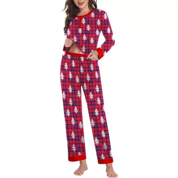 Ekouaer Couples Matching Chritsmas Pajamas Holiday PJ Set Men and Women Sleepwear Long Sleeve Jammies Print Tops and PantsApat10