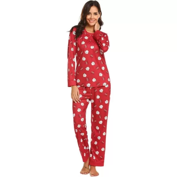 Ekouaer Couples Matching Chritsmas Pajamas Holiday PJ Set Men and Women Sleepwear Long Sleeve Jammies Print Tops and PantsApat3