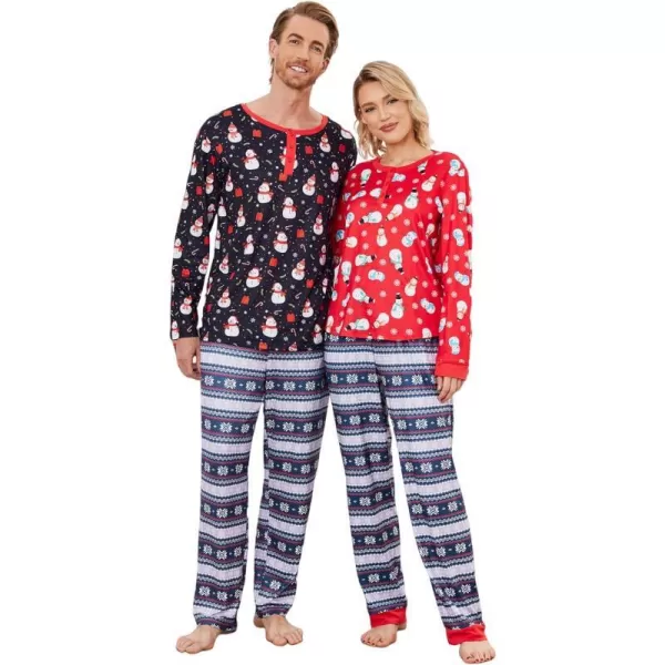 Ekouaer Couples Matching Chritsmas Pajamas Holiday PJ Set Men and Women Sleepwear Long Sleeve Jammies Print Tops and PantsPat3man