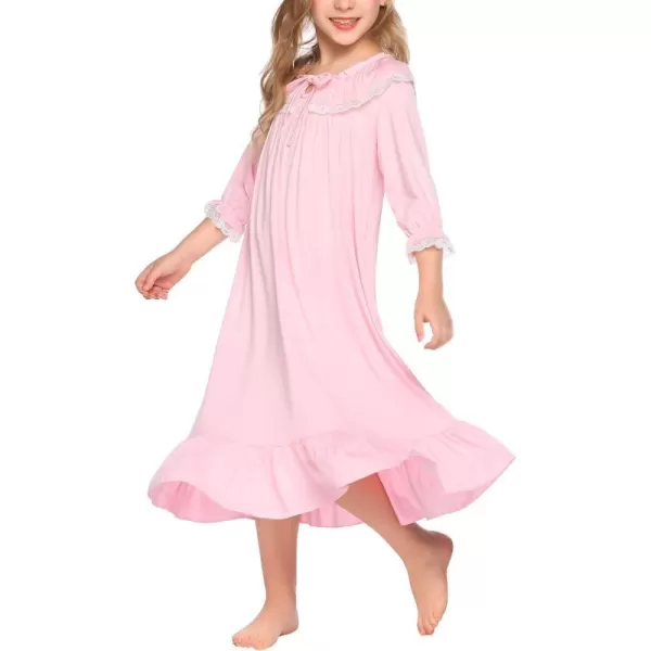 Ekouaer Girls Soft Princess Nightgowns Sleep Shirt1pink