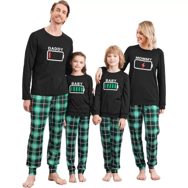 Ekouaer Matching Christmas Family Pajamas Sets Couples Xmas Holiday Pjs for Women Men Boys and GirlsKids Green Plaidprint