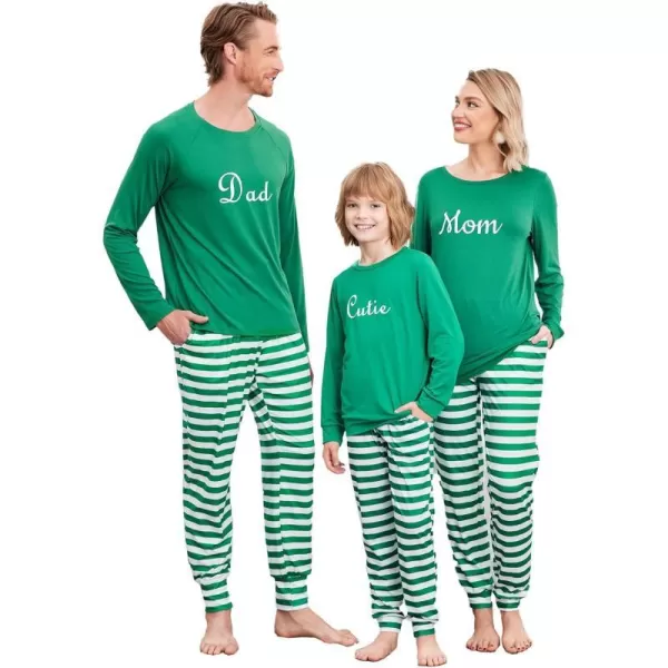 Ekouaer Matching Christmas Family Pajamas Sets Couples Xmas Holiday Pjs for Women Men Boys and GirlsKids Green Stripes