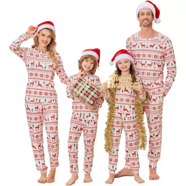 Ekouaer Matching Christmas Family Pajamas Sets Couples Xmas Holiday Pjs for Women Men Boys and GirlsKids Red Elk