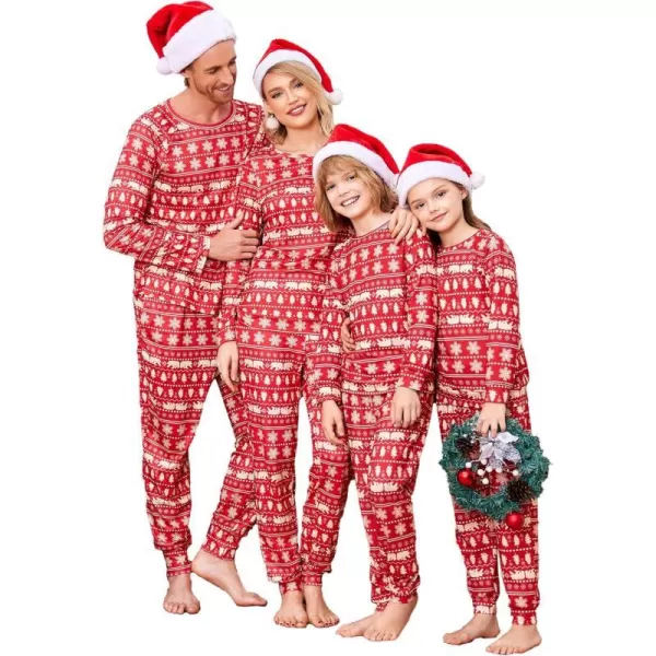 Ekouaer Matching Christmas Family Pajamas Sets Couples Xmas Holiday Pjs for Women Men Boys and GirlsKids Red Tree and Snow Flake