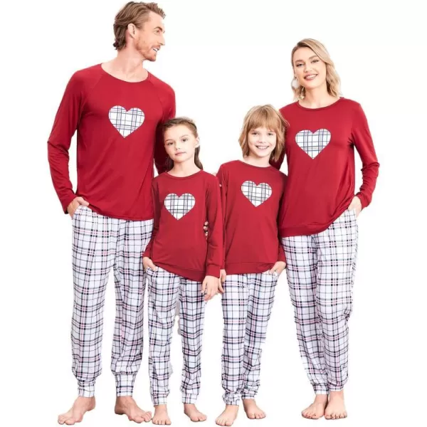 Ekouaer Matching Christmas Family Pajamas Sets Couples Xmas Holiday Pjs for Women Men Boys and GirlsKids Wine Plaid