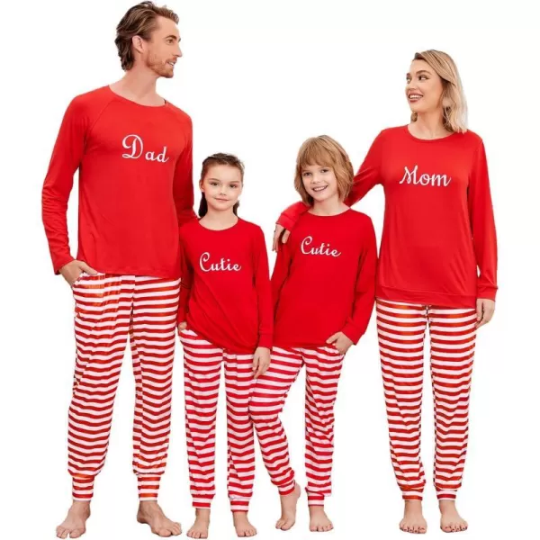 Ekouaer Matching Christmas Family Pajamas Sets Couples Xmas Holiday Pjs for Women Men Boys and GirlsMen Red Stripes