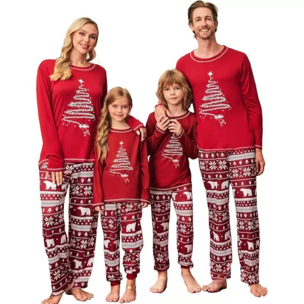 Ekouaer Matching Family Sets Christmas Pajamas Set Xmas PJS Sleepwear Soft Christmas Matching JammiesKids Red Santa Claus