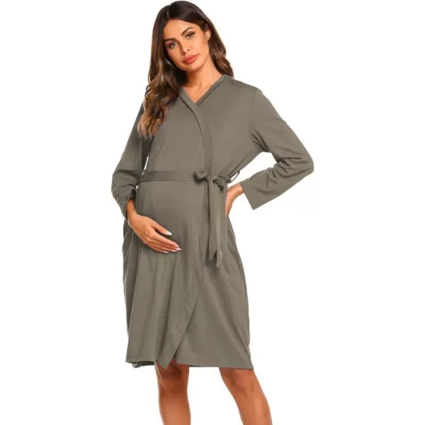 Ekouaer Maternity Robe Labor Delivery Nursing Gown Hospital Breastfeeding Dress BathrobesAgreen