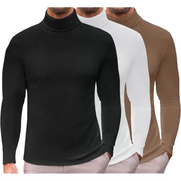 Ekouaer Mens Turtleneck Long Sleeve Turtle Neck Shirts Basic Lightweight Undershirt Thermal Pullover Sweater SXXLBlackWhiteBrown