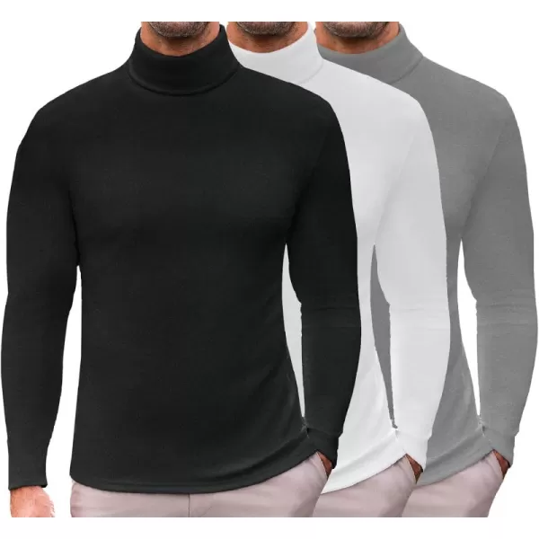 Ekouaer Mens Turtleneck Long Sleeve Turtle Neck Shirts Basic Lightweight Undershirt Thermal Pullover Sweater SXXLBlackWhiteGrey