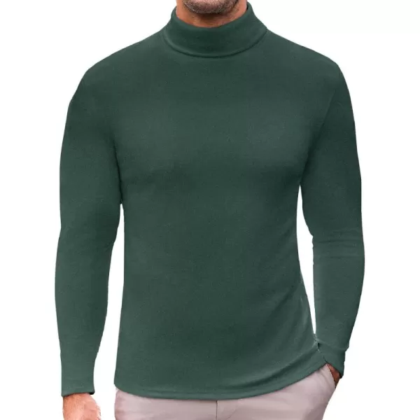 Ekouaer Mens Turtleneck Long Sleeve Turtle Neck Shirts Basic Lightweight Undershirt Thermal Pullover Sweater SXXLGreen