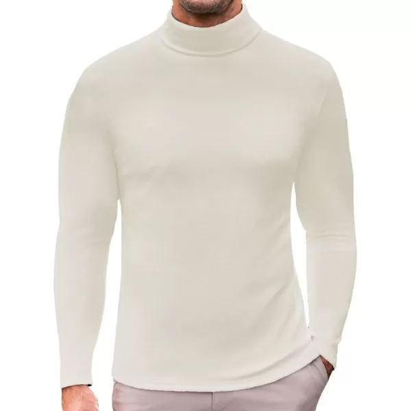 Ekouaer Mens Turtleneck Long Sleeve Turtle Neck Shirts Basic Lightweight Undershirt Thermal Pullover Sweater SXXLLight Beige