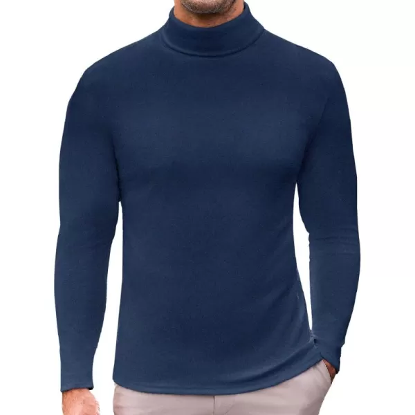 Ekouaer Mens Turtleneck Long Sleeve Turtle Neck Shirts Basic Lightweight Undershirt Thermal Pullover Sweater SXXLNavy Blue