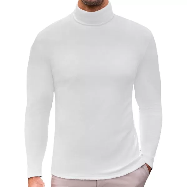 Ekouaer Mens Turtleneck Long Sleeve Turtle Neck Shirts Basic Lightweight Undershirt Thermal Pullover Sweater SXXLWhite