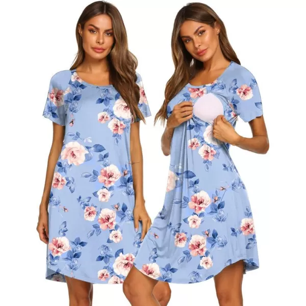 Ekouaer Nursing Gown 3 in 1 DeliveryLaborNursing Nightgown Women Maternity Hospital Gown Zipper Breastfeeding SleepwearCpat10