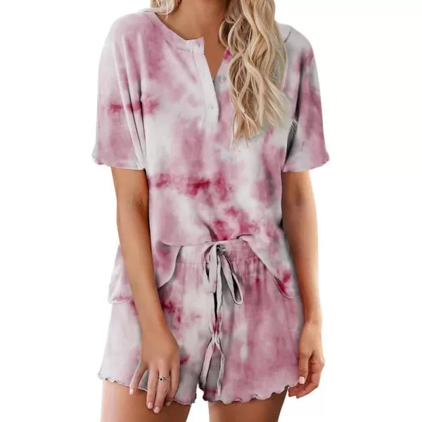 Ekouaer Tie Dye Pajamas Set Womens Loungewear Sleepwear 2 Piece PJ SetsComfy 4