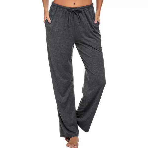 Ekouaer Women Lounge Pants Comfy Pajama BottomPure Dark Grey