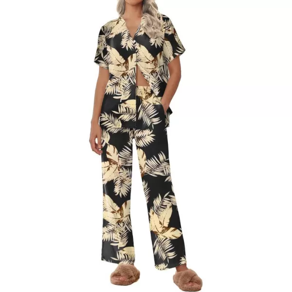 Ekouaer Women Pajamas Set Short Sleeve Button Down Floral Sleepwear Soft Pjs Loungewear Pants Set SXXLPattern 3