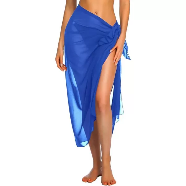 Ekouaer Women Sarong Swimsuit Coverups Chiffon Long Bikini Wraps Sheer Beach Bathing Suit Cover UpA1 Piece Blue