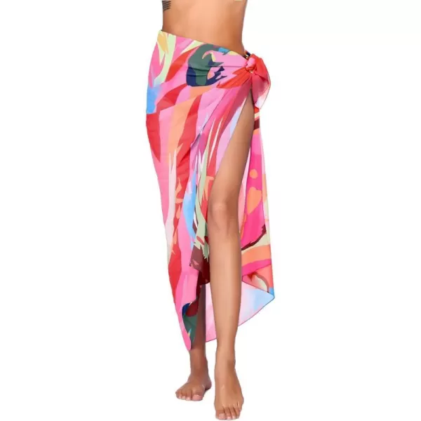 Ekouaer Women Sarong Swimsuit Coverups Chiffon Long Bikini Wraps Sheer Beach Bathing Suit Cover UpA1 Piece Pat 14