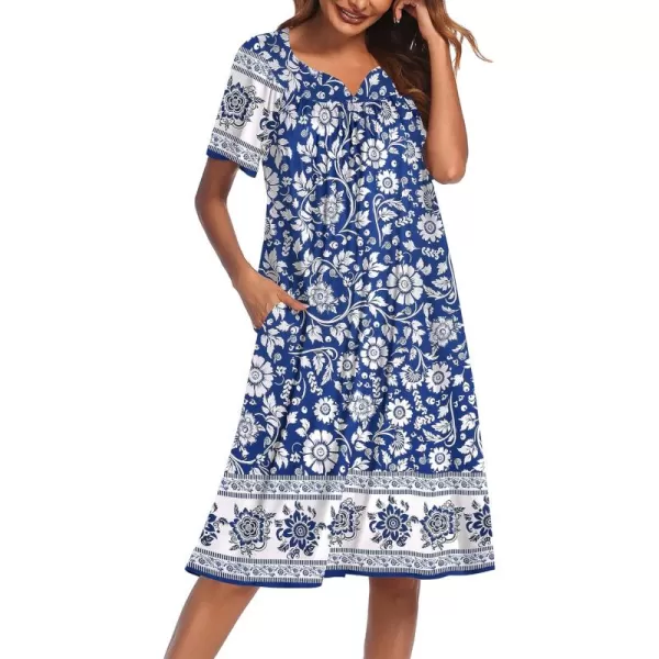 Ekouaer Womens House Dress with PocketsWhite Boho