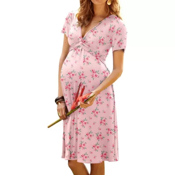 Ekouaer Womens Maternity Dress Floral Nursing DressPink Rose