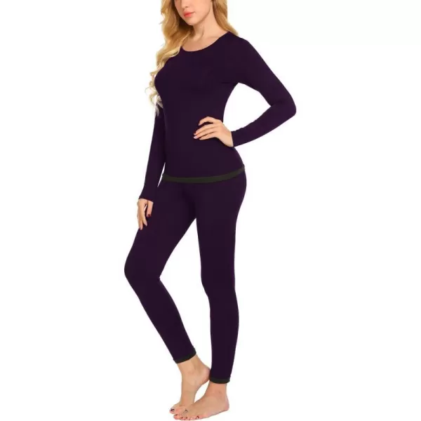 Ekouaer Womens Thermal Underwear Sets Long Johns Base Layer Lightweight Thermals 2 Pieces SetPurple