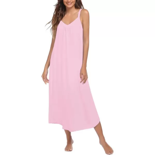 EkouaernbspWomensnbspSoft Sleeveless LongnbspNightgownsMisty Rose