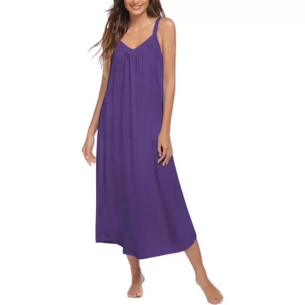 EkouaernbspWomensnbspSoft Sleeveless LongnbspNightgownsPurple