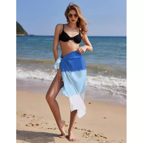 Ekouaer Women Sarong Swimsuit Coverups Chiffon Long Bikini Wraps Sheer Beach Bathing Suit Cover UpGradientblue