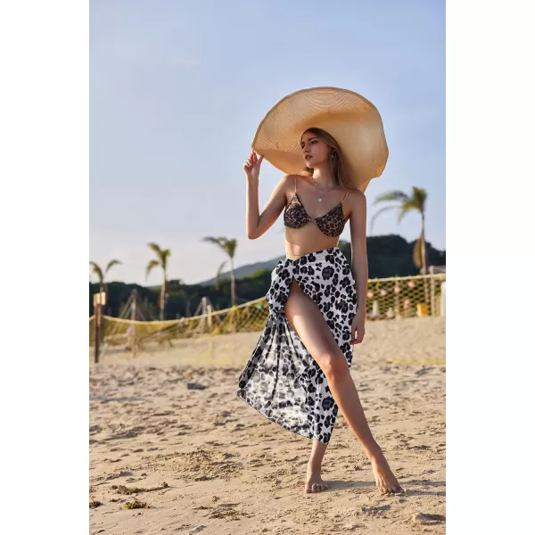 Ekouaer Women Sarong Swimsuit Coverups Chiffon Long Bikini Wraps Sheer Beach Bathing Suit Cover UpPat 5