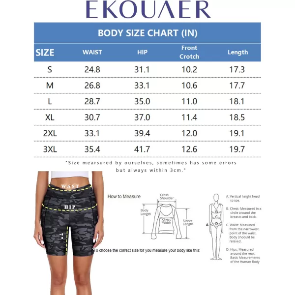 Ekouaer Womens 85quot Board Shorts High Waisted Swimsuit Bottoms Cross Waist Beach Surf Swimwear with Pocket S3XLCamouflage