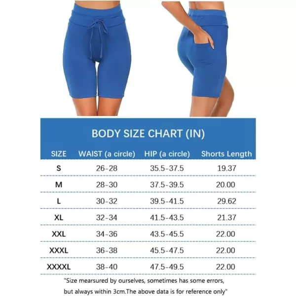 Ekouaer Womens Board Shorts High Waist Swim Shorts Beach Surf Swimwear Shorts S4XLBrilliant Blue