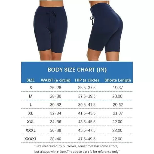 Ekouaer Womens Board Shorts High Waist Swim Shorts Beach Surf Swimwear Shorts S4XLDark Blue