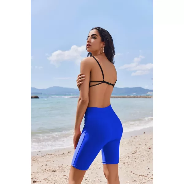Ekouaer Womens Board Shorts High Waist Swim Shorts Beach Surf Swimwear Shorts S4XLSky Blue