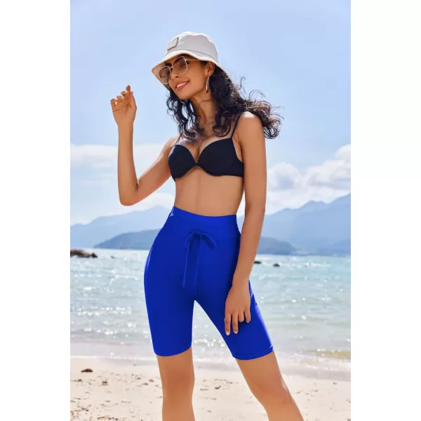 Ekouaer Womens Board Shorts High Waist Swim Shorts Beach Surf Swimwear Shorts S4XLSky Blue