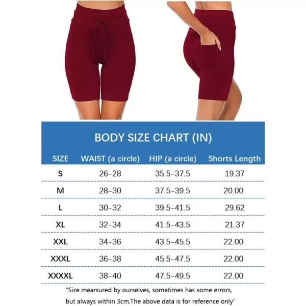 Ekouaer Womens Board Shorts High Waist Swim Shorts Beach Surf Swimwear Shorts S4XLWine Red